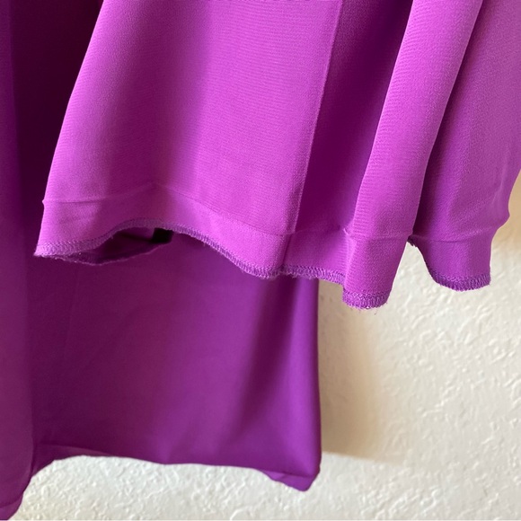 Reiss Gabi Fluid Flare Trousers Size 4 Magenta Purple Jewel Tone Extra Wide Leg - Picture 11 of 12